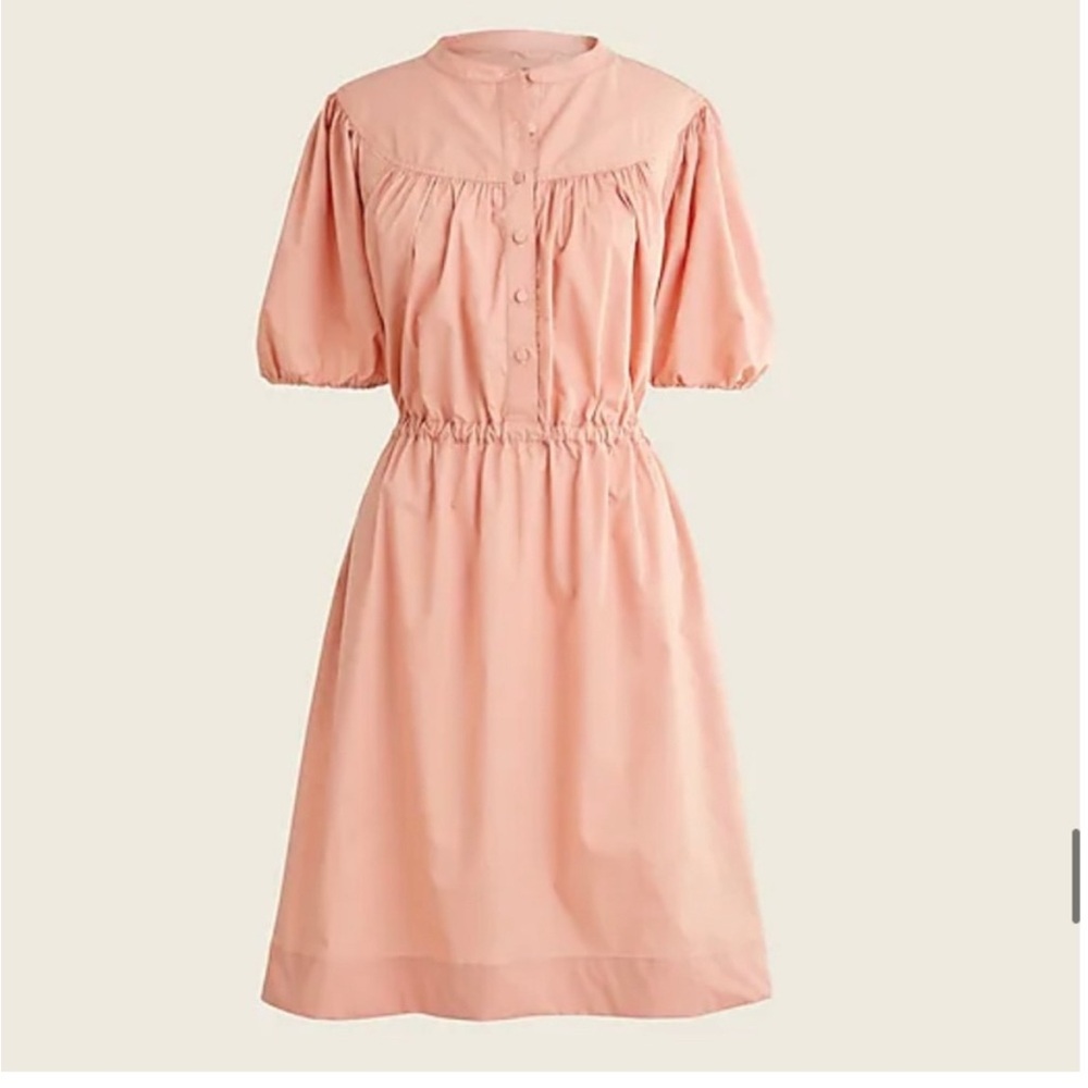 Puff sleeve cotton poplin dress, EUC